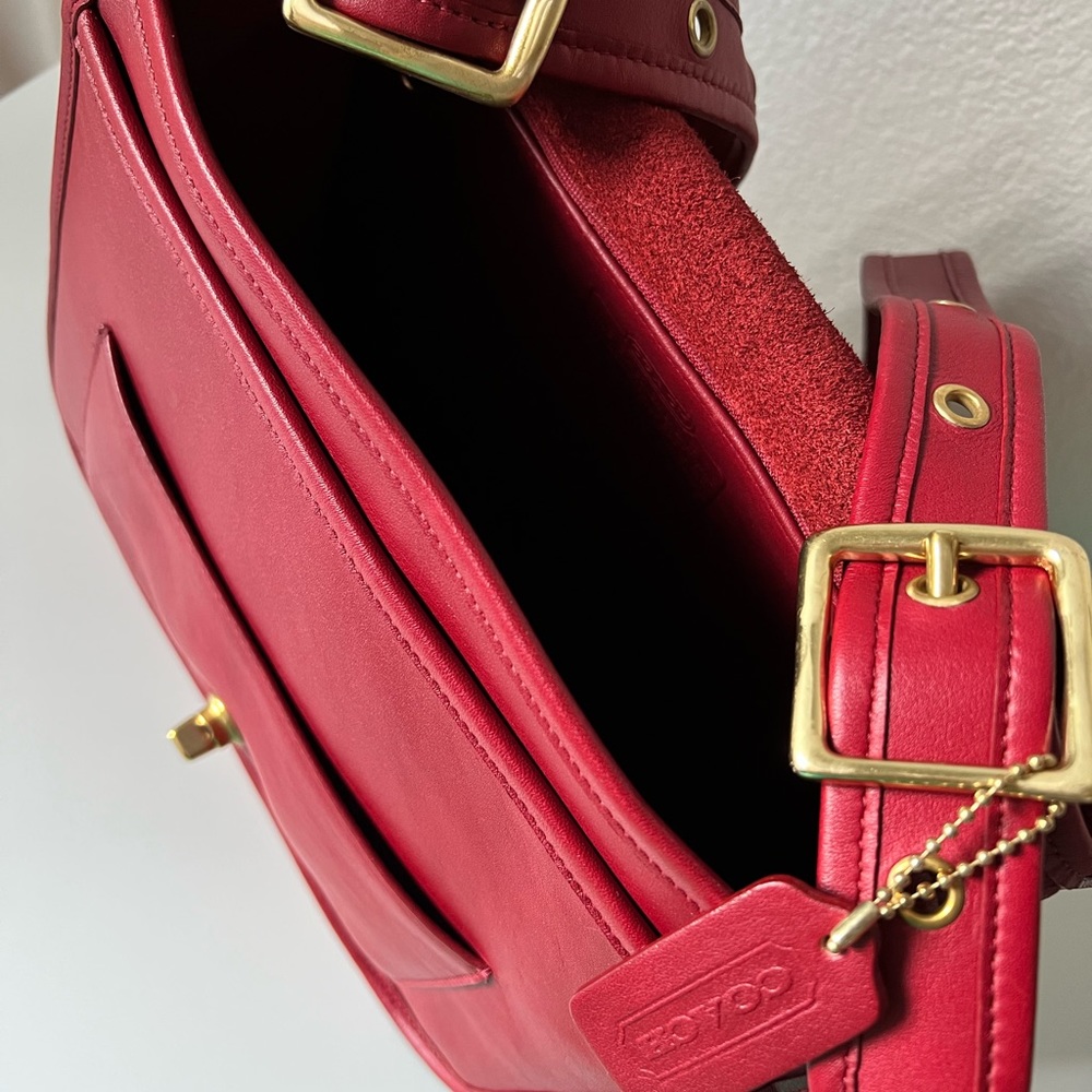 Coach Red Leather Shoulder Bag - Picture 9 of 10